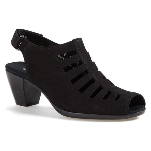 Munro Shoes - 🆕MUNRO Abby Slingback Nubuck Comfort Sandals Shoes Black 7.5